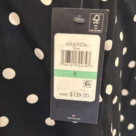 Tommy Hilfiger Dress, Size 8, Navy Blue (almost black), Polka Dot - Picture 7 of 9